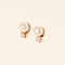 Bague Ohrstecker - Perles et diamants en or jaune 14 carats 58 Facettes