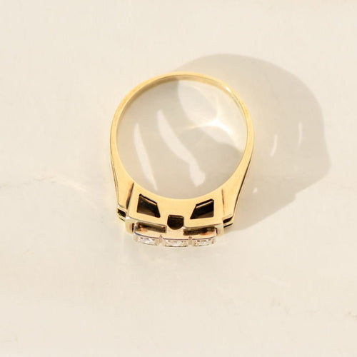Bague 59 Bague vintage - Diamants en or jaune 14 carats 58 Facettes