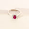 Bague 56 Bague vintage - halo rubis et diamants en or blanc 18 carats 58 Facettes