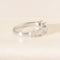 Bague 54 Bague moderne à motif floral en or blanc 14 carats et diamants 0,20 ct 58 Facettes