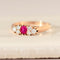 Bague 58 Bague ancienne rubis et diamants en or rose 14 carats 58 Facettes