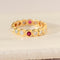 Bague 50 Memory - Bague alliance en or jaune 750 avec diamants et rubis 58 Facettes