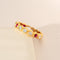 Bague 50 Memory - Bague alliance en or jaune 750 avec diamants et rubis 58 Facettes