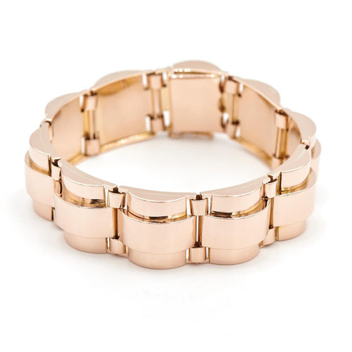 Bracelet Bracelet tank semi-rigide en or rose 18 carats 58 Facettes 2027415CN