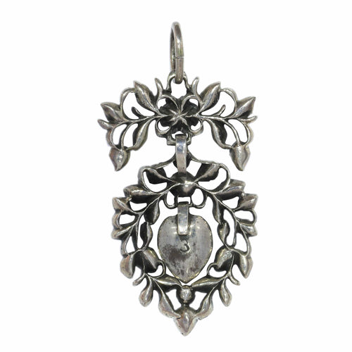 Pendentif Pendentif cœur flamand rococo en argent et diamants taille rose 58 Facettes 20296-0349