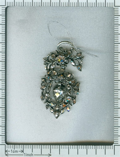 Pendentif Pendentif cœur flamand rococo en argent et diamants taille rose 58 Facettes 20296-0349