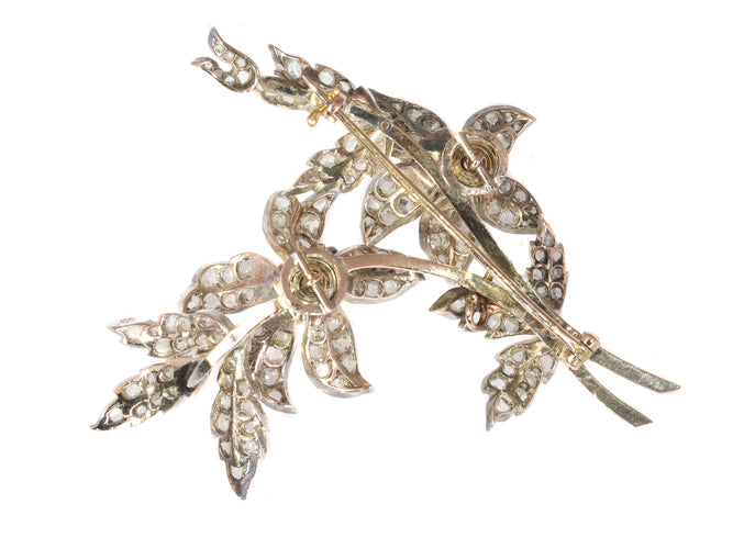 Broche Broche tremblante victorienne vers 1850 en or rose 18k et diamants 58 Facettes 20297-0356
