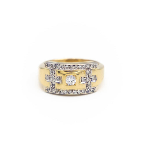 Bague 53 Bague en or jaune et or blanc 18 carats avec diamants 58 Facettes 2052067CN