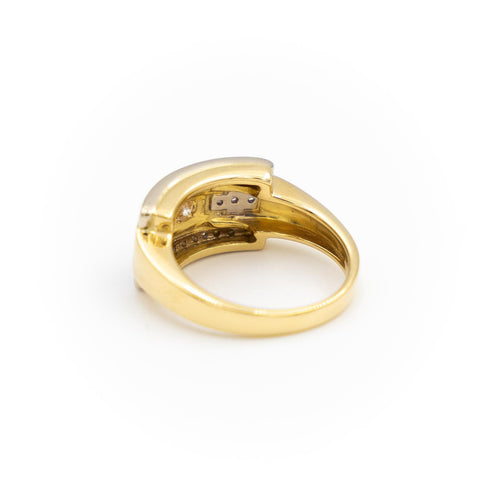 Bague 53 Bague en or jaune et or blanc 18 carats avec diamants 58 Facettes 2052067CN