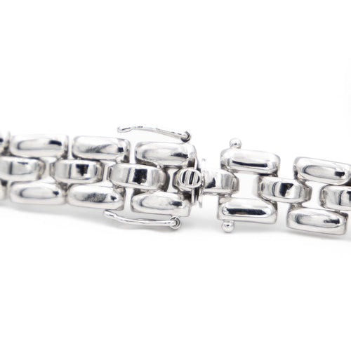 Collier Collier Art déco maille grain de riz en or blanc et diamants 58 Facettes 2052872CN