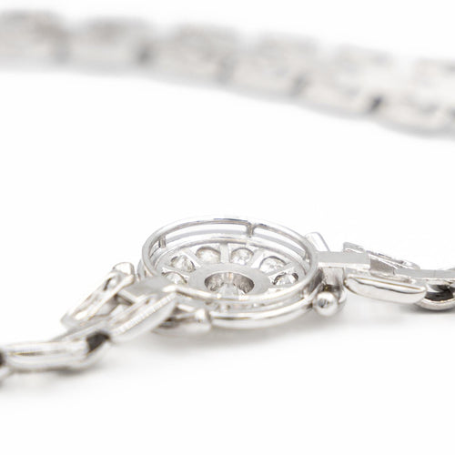 Collier Collier Art déco maille grain de riz en or blanc et diamants 58 Facettes 2052872CN