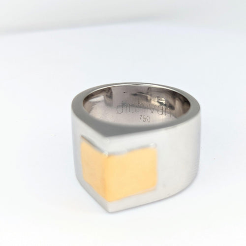 Bague 55 Dinh Van - Bague géométrique en or blanc et or jaune 18 carats 58 Facettes 20553