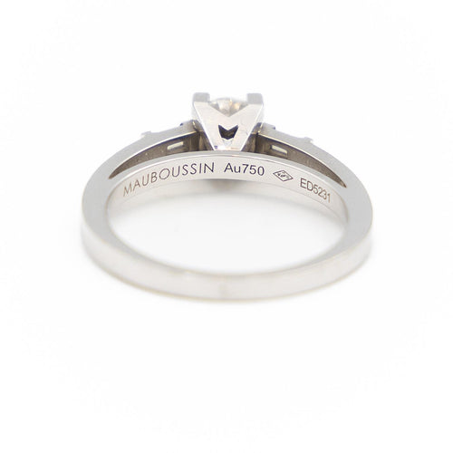 Bague 53 Mauboussin Courtisane - Bague solitaire en or blanc et diamants 58 Facettes 2057826CN