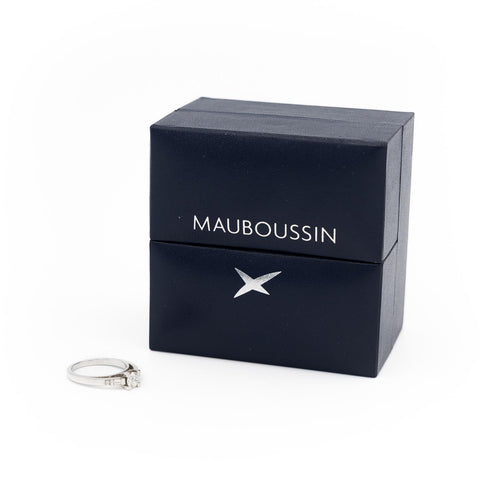 Bague 53 Mauboussin Courtisane - Bague solitaire en or blanc et diamants 58 Facettes 2057826CN