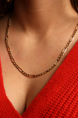 Collier Collier maille Figaro en or jaune 18 carats 58 Facettes 2057875CN