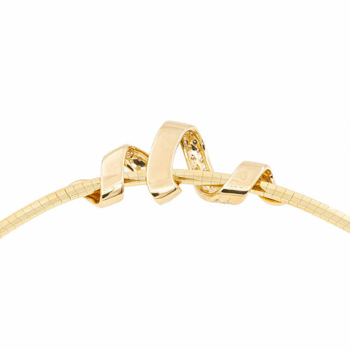 Collier Collier maille oméga torsadée en or jaune 18 carats et diamants 58 Facettes 2075259CN