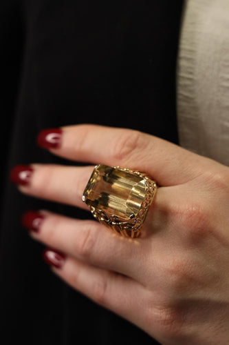 Bague 60 Bague citrine en or jaune 18 carats 58 Facettes 2090640CN