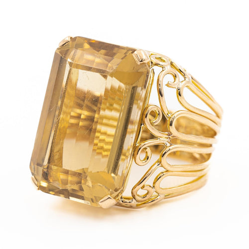 Bague 60 Bague citrine en or jaune 18 carats 58 Facettes 2090640CN