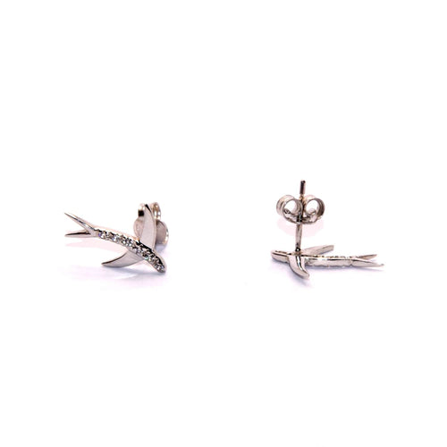 Boucles d'oreilles Boucles d'oreilles hirondelles en or blanc 18k 58 Facettes 47299474
