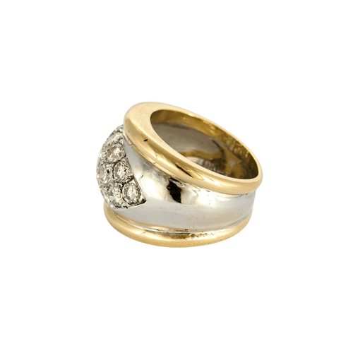 Bague 51 Bague jonc en or jaune et blanc et diamants 58 Facettes BO/240023//