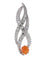 Pendentif Pendentif vintage flamme en platine avec opale de feu et diamants 58 Facettes 21028-0244