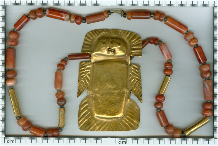 Collier Pendentif précolombien - Oiseau anthropomorphe en or avec collier 58 Facettes 21055-0157