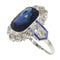 Bague 59 Bague Art déco transition - Saphir et diamants en platine 58 Facettes 21061-0267