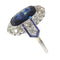 Bague 59 Bague Art déco transition - Saphir et diamants en platine 58 Facettes 21061-0267