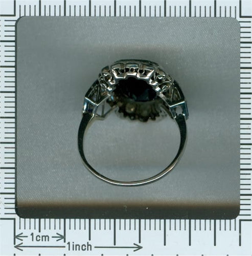 Bague 59 Bague Art déco transition - Saphir et diamants en platine 58 Facettes 21061-0267