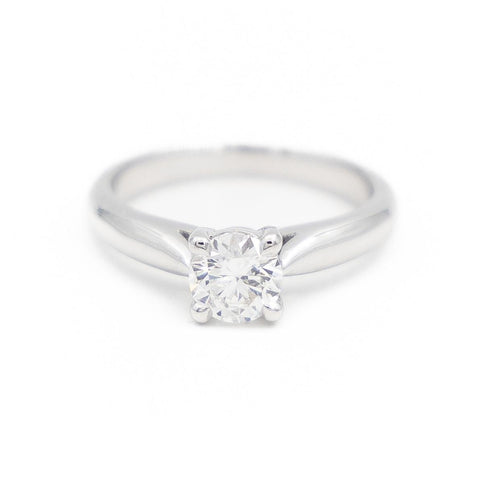 Bague 46 Bague solitaire en or blanc 18 carats avec diamant 0,51 ct 58 Facettes 2107265CN