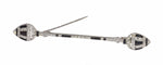 Broche Broche barrette Art déco en or blanc 18K, diamants et onyx 58 Facettes 21096-0063