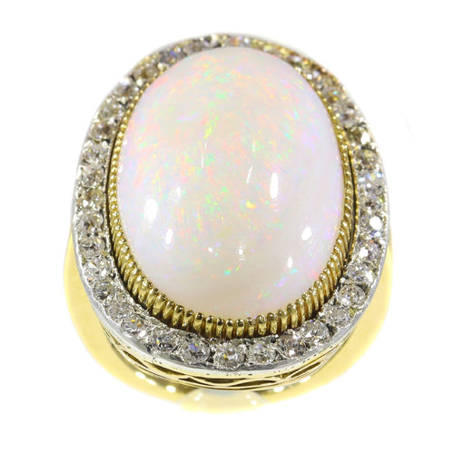 Bague 50 Bague victorienne - Opale 25 ct et diamants en or jaune 18K 58 Facettes 21098-0255