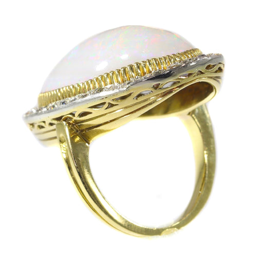 Bague 50 Bague victorienne - Opale 25 ct et diamants en or jaune 18K 58 Facettes 21098-0255