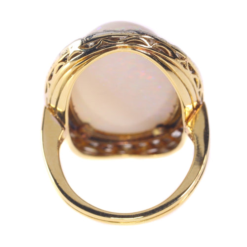 Bague 50 Bague victorienne - Opale 25 ct et diamants en or jaune 18K 58 Facettes 21098-0255