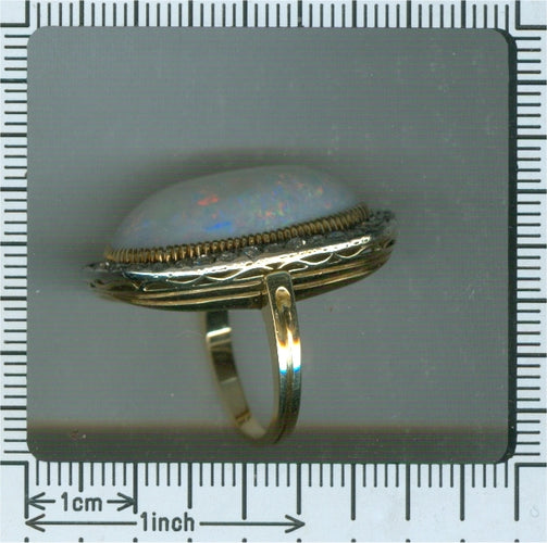 Bague 50 Bague victorienne - Opale 25 ct et diamants en or jaune 18K 58 Facettes 21098-0255