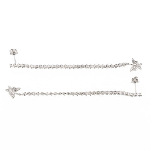 Boucles d'oreilles Boucles d’oreilles ligne de diamants en or blanc 18 carats 58 Facettes 2110873CN