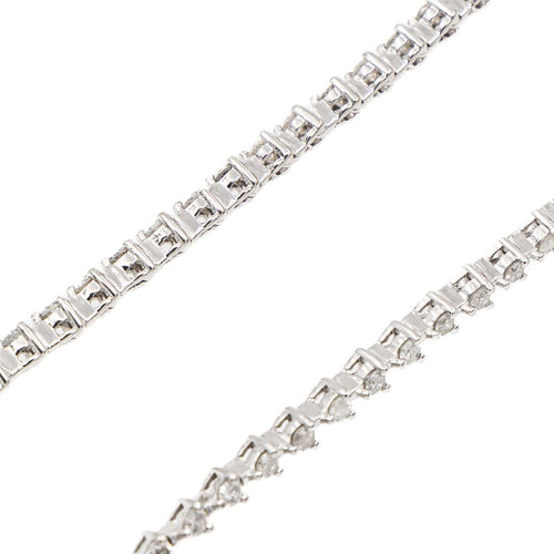 Boucles d'oreilles Boucles d’oreilles ligne de diamants en or blanc 18 carats 58 Facettes 2110873CN
