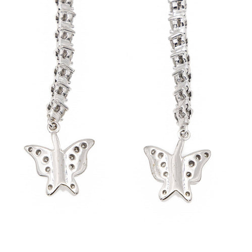 Boucles d'oreilles Boucles d’oreilles ligne de diamants en or blanc 18 carats 58 Facettes 2110873CN
