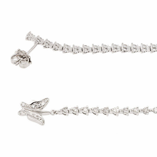 Boucles d'oreilles Boucles d’oreilles ligne de diamants en or blanc 18 carats 58 Facettes 2110873CN