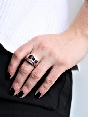 Bague 53 O.J. Perrin - Bague en or rose et or blanc sertie de saphirs roses 58 Facettes 2112647CN
