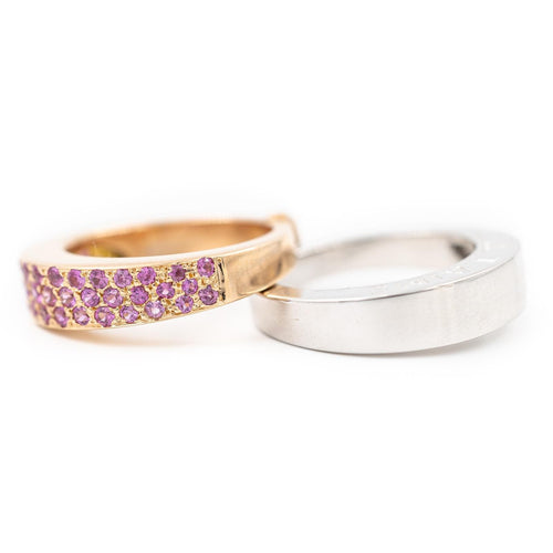 Bague 53 O.J. Perrin Bague  Or rose, Or blanc Saphir 58 Facettes 2112647CN
