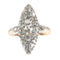 Bague 51 Bague ancienne bateau de fiançailles en or rose 18k, diamants 58 Facettes 21146-0157