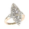 Bague 51 Bague ancienne bateau de fiançailles en or rose 18k, diamants 58 Facettes 21146-0157