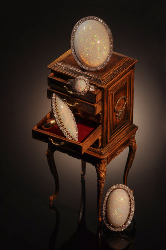 Bague 58 Bague victorienne en or jaune 18k, argent, opale et diamants 58 Facettes 21224-0615