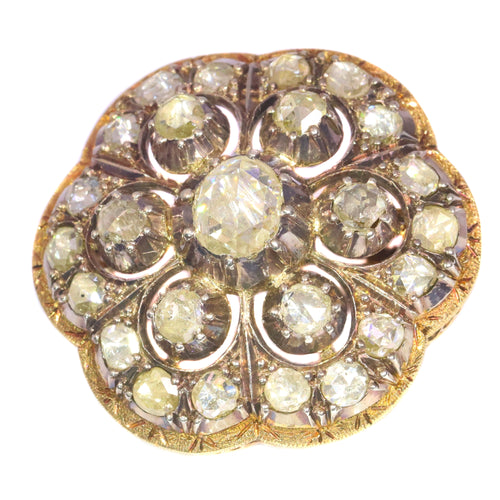 Broche Broche victorienne en or rose 18k, argent et diamants 58 Facettes 21272-0489