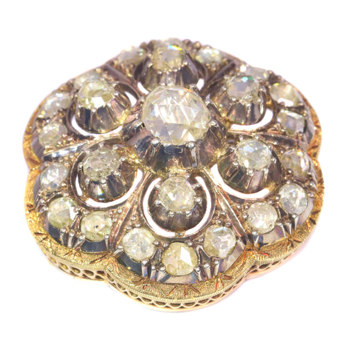 Broche Broche victorienne en or rose 18k, argent et diamants 58 Facettes 21272-0489