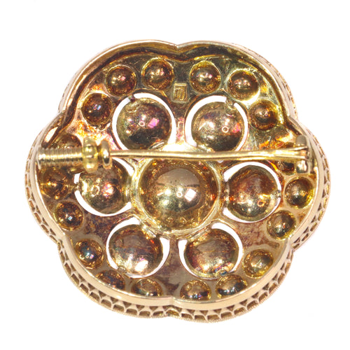 Broche Broche victorienne en or rose 18k, argent et diamants 58 Facettes 21272-0489