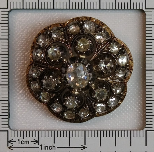 Broche Broche victorienne en or rose 18k, argent et diamants 58 Facettes 21272-0489