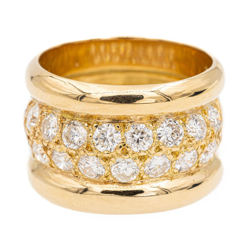 Bague 53 Bague bandeau en or jaune 18 carats sertie de diamants 58 Facettes 2201583CN
