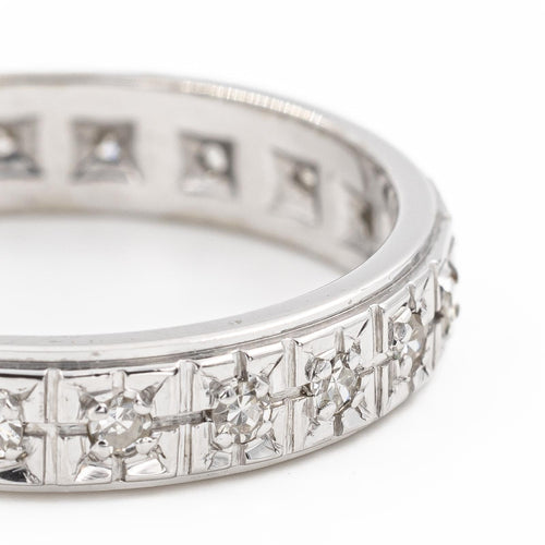 Bague 53 Alliance - Bague en or blanc 18 carats et diamants 58 Facettes 2201713CN